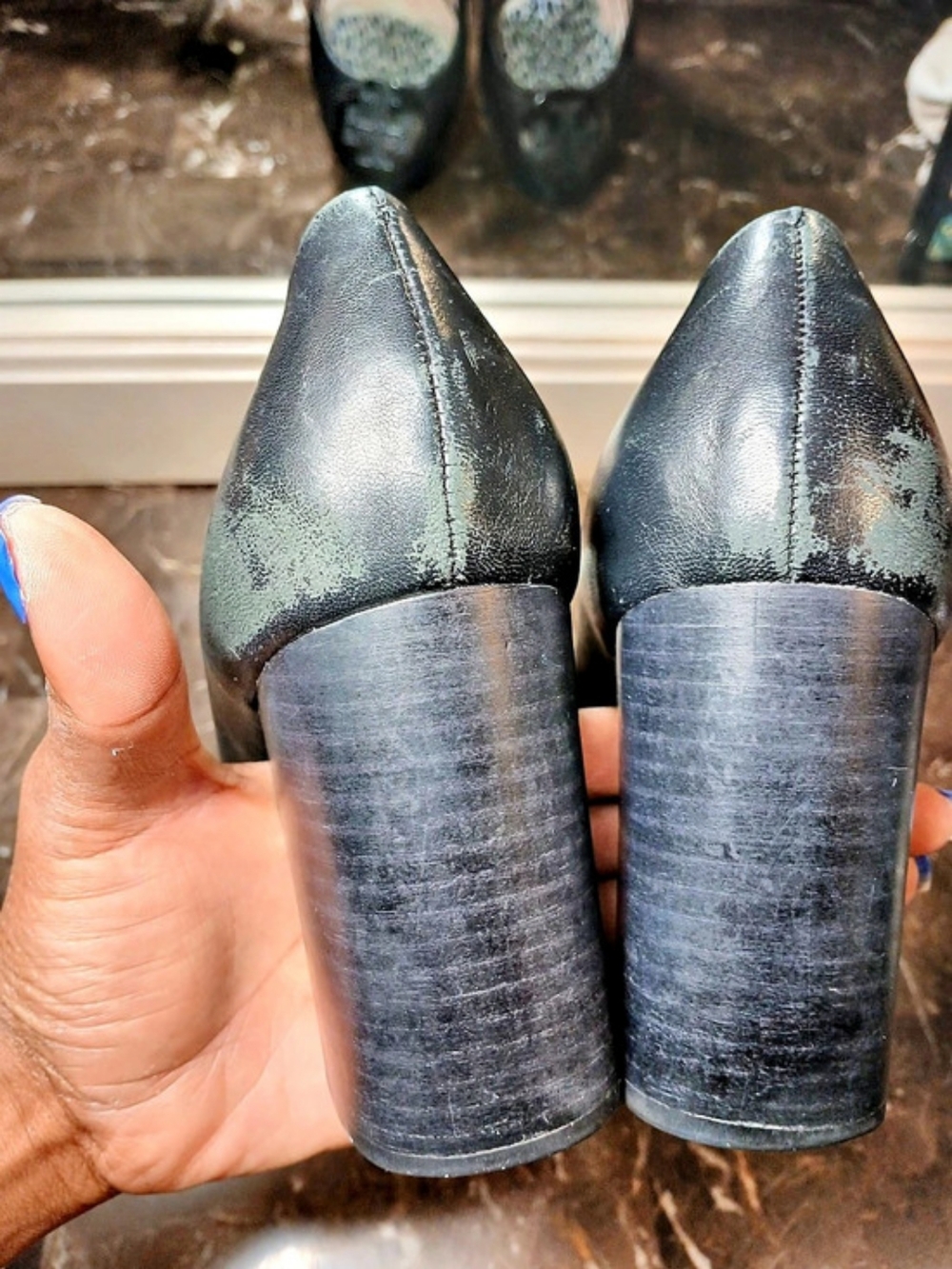 Tory Burch Block Heel Pump Black Leather US 7.5 - Picture 8 of 16